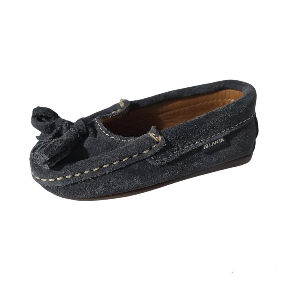 Atlanta Mocasin Toddler Slip On Suede Tassel Loafer Grey Size 21